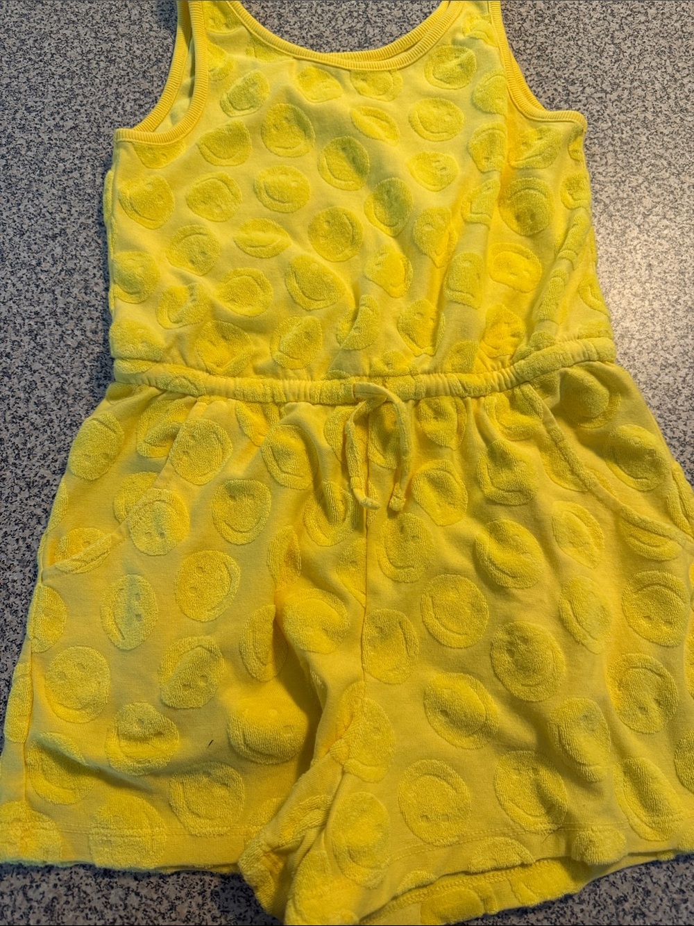 Old Navy Kids Yellow Terry Romper - Soft Polka Dot Design 10/12